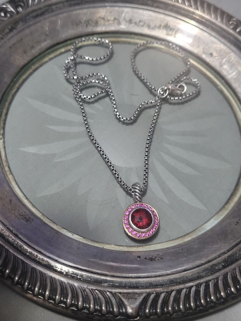 David Yurman Sterling Silver And 18k Gold Pendant With Chain